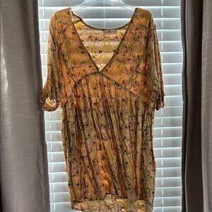 Natural Life Yellow and Pink Floral Dress